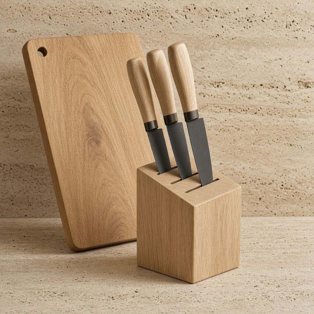 Set de couteaux de cuisine et planche à découper — vue principale